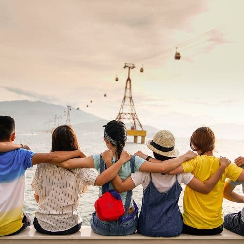 a photo of a group of people on a trip